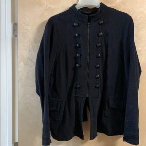 Military style sweatshirt jacket